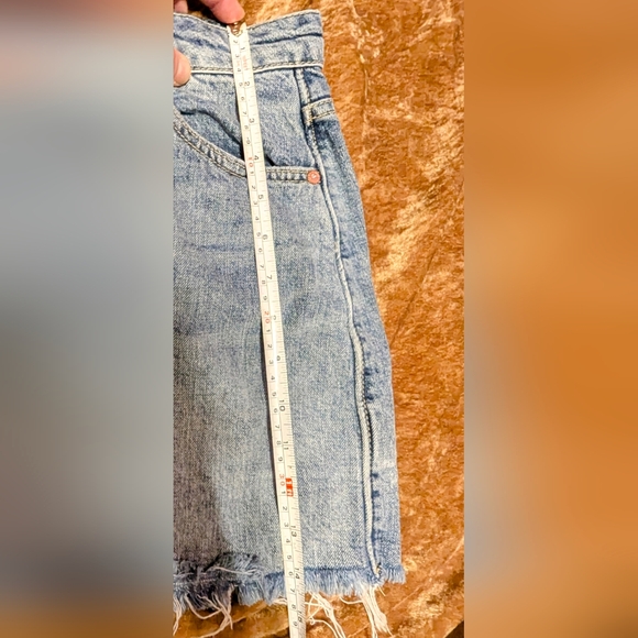 We The Frree FP Distressed A-line Denim Skirt - Picture 10 of 11